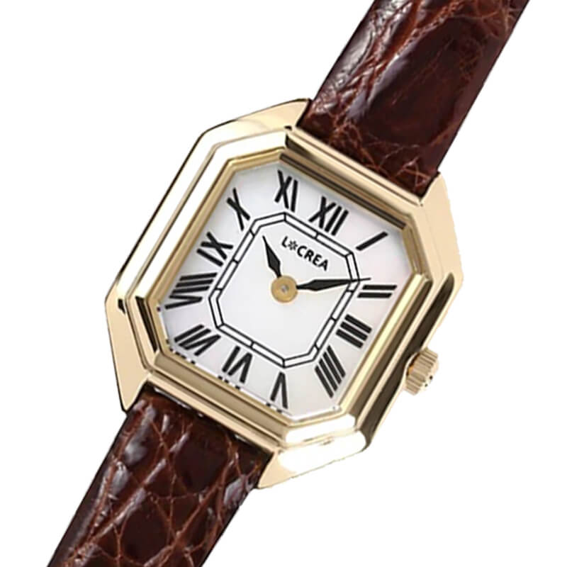 LCREA(ルクレア) CARRE ソーラー腕時計 LC2004-GPCBR 本ワニ革