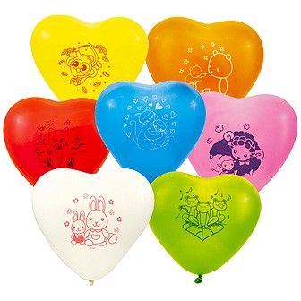 12インチハート型アニマルプリント風船（バルブ・糸付き）: イベント