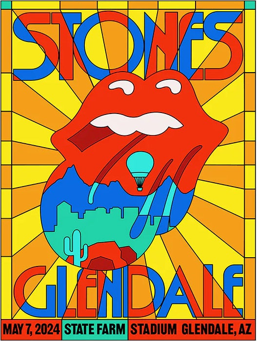 Rolling Stones 2024 Hackney Diamonds Glendale, AZ Lithograph and