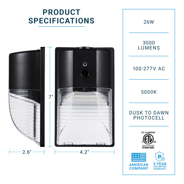 Dusk-To-Dawn Wall Pack Light | Outdoor Security Lighting | Parmida