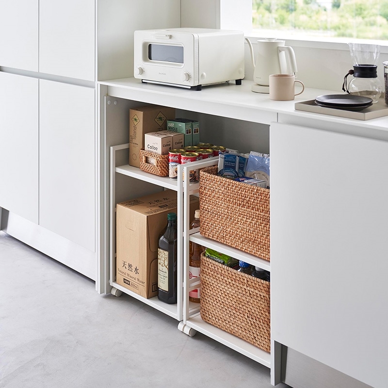 山崎実業 tower 目隠しワゴンタワー ホワイト※ラッピング不可(目隠し