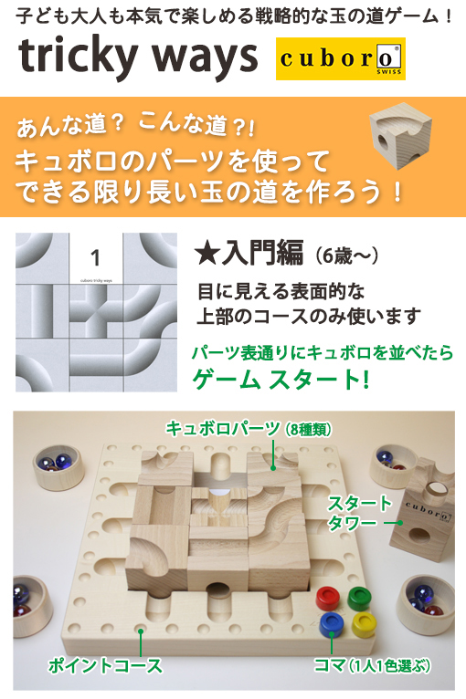 木のおもちゃ カルテット / cuboro トリッキーウェイ｜スイス