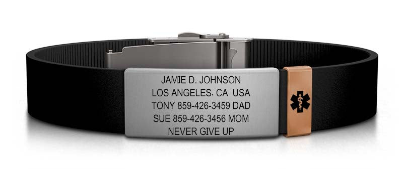 Wrist ID Elite Silicone Clasp ID Bracelet | 19 MM | Slate | ROAD iD