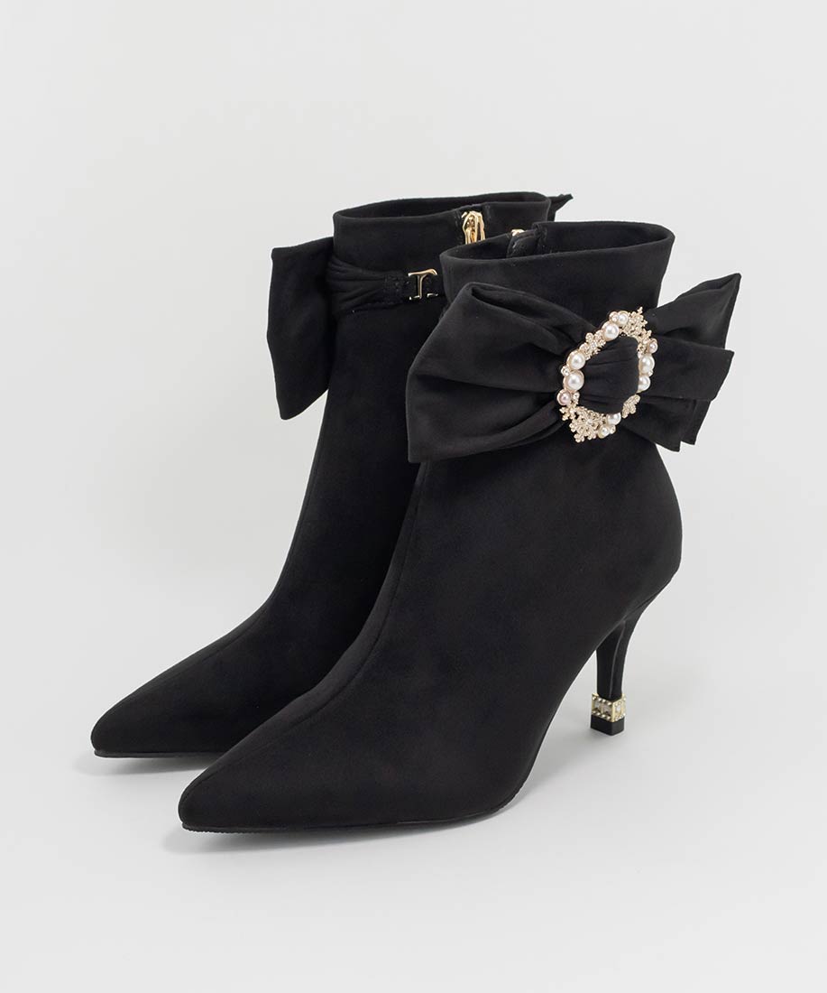 SALE】【Holiday Collection】2WAY ビジュー×リボン ショートブーツ