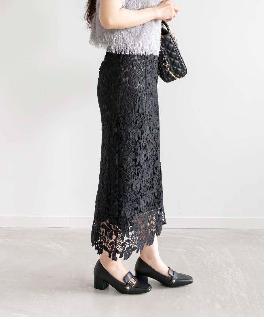 SALE】ケミカルレースミモレ丈スカートRANDA公式サイト