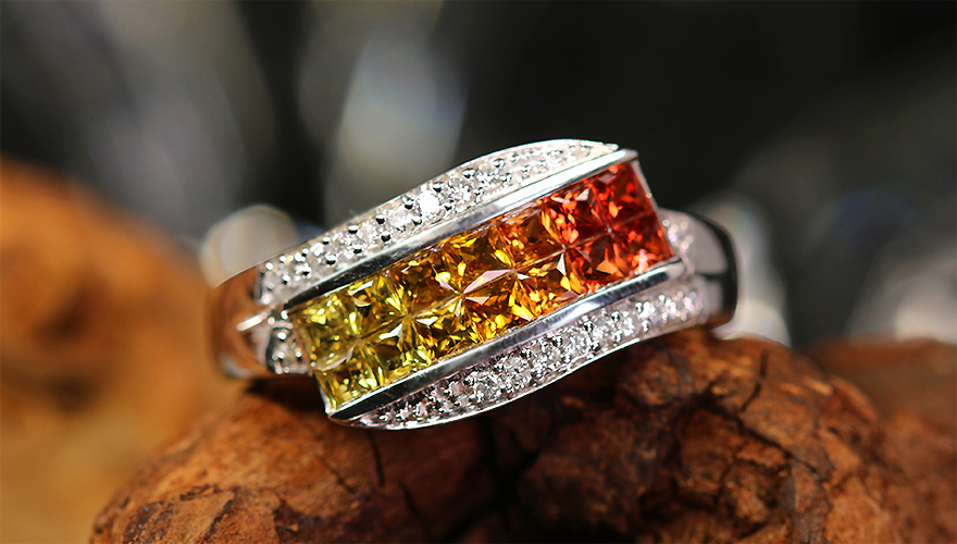 第358回抽選販売＞イエローサファイア オレンジサファイア 1ct