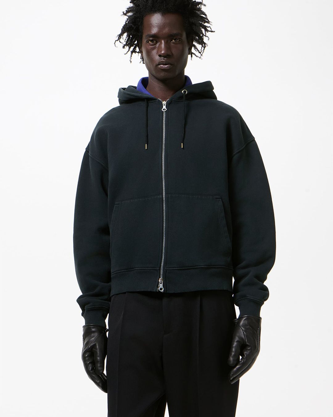 OUR LEGACY - RASCAL HOOD Washed Black Star Fleece | River