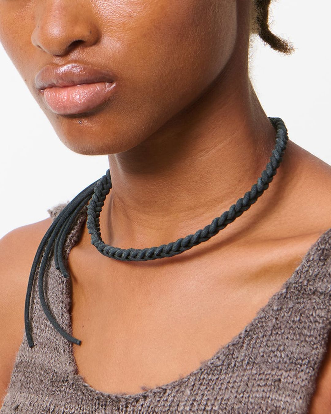 OUR LEGACY - BRAIDED LADON Black Leather | River