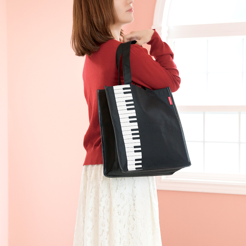 完売】Piano line スクエアトートバッグ（鍵盤）｜ピアノデザイン