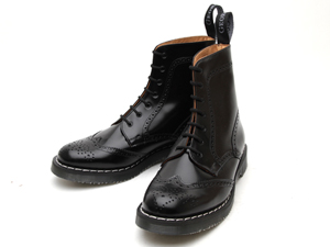 ジョージコックス14836ブラックレザー ウイングチップ 7ホール／ROCK