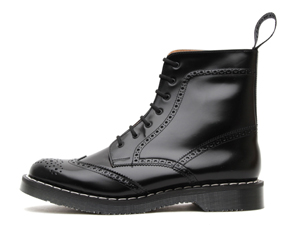 ジョージコックス14836ブラックレザー ウイングチップ 7ホール／ROCK