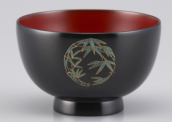 MB35】輪島塗 宝尽くし金蒔絵 朱塗椀 二客 小槌 軍配 霊芝 木製漆器