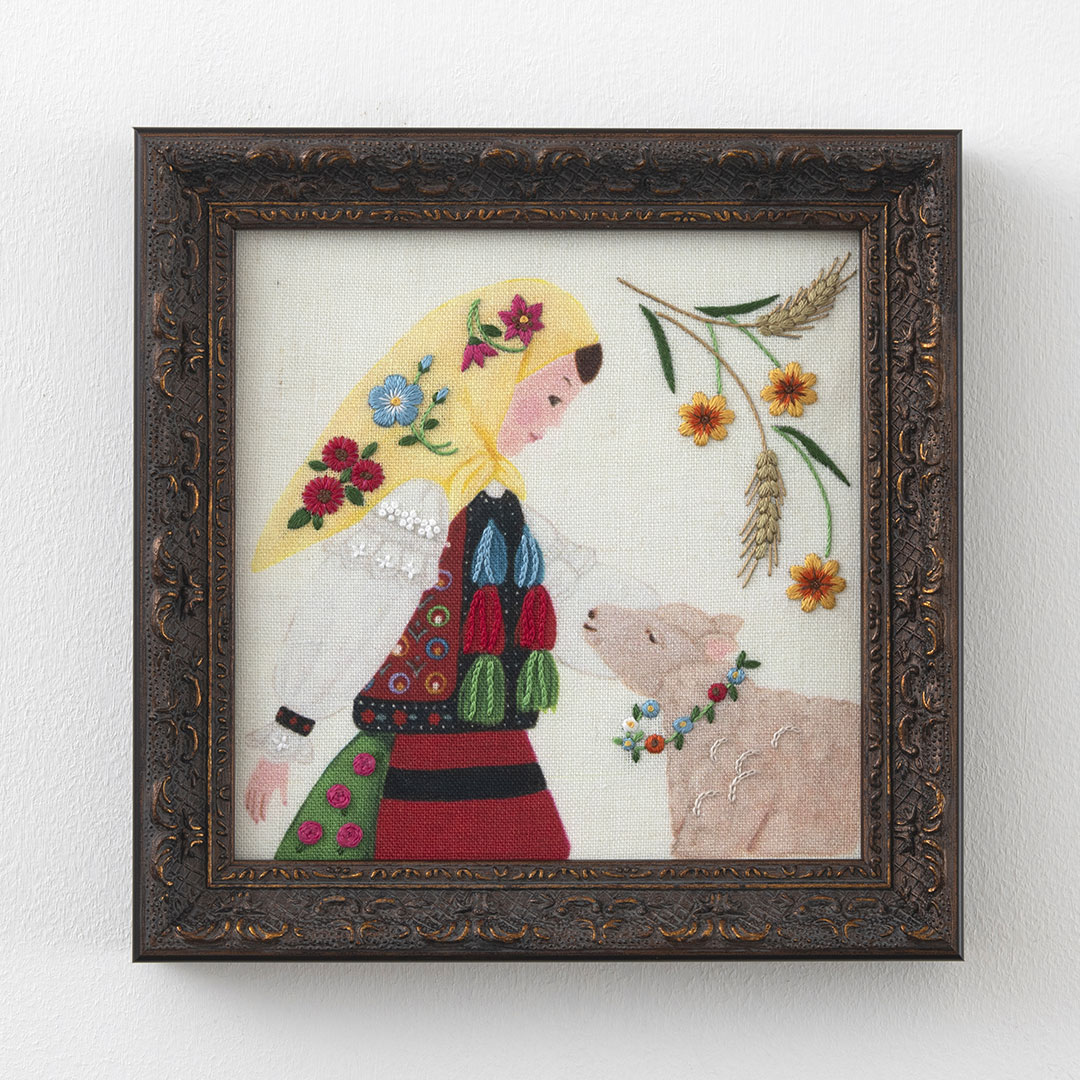 柏木リエさん×bitteさん 民族衣装の刺繍フレーム「ルーマニア