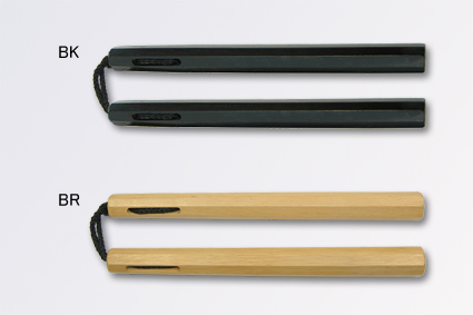 カンフー武具・木製黒八角型ロングヌンチャク(紐製) - 横浜中華街天宝