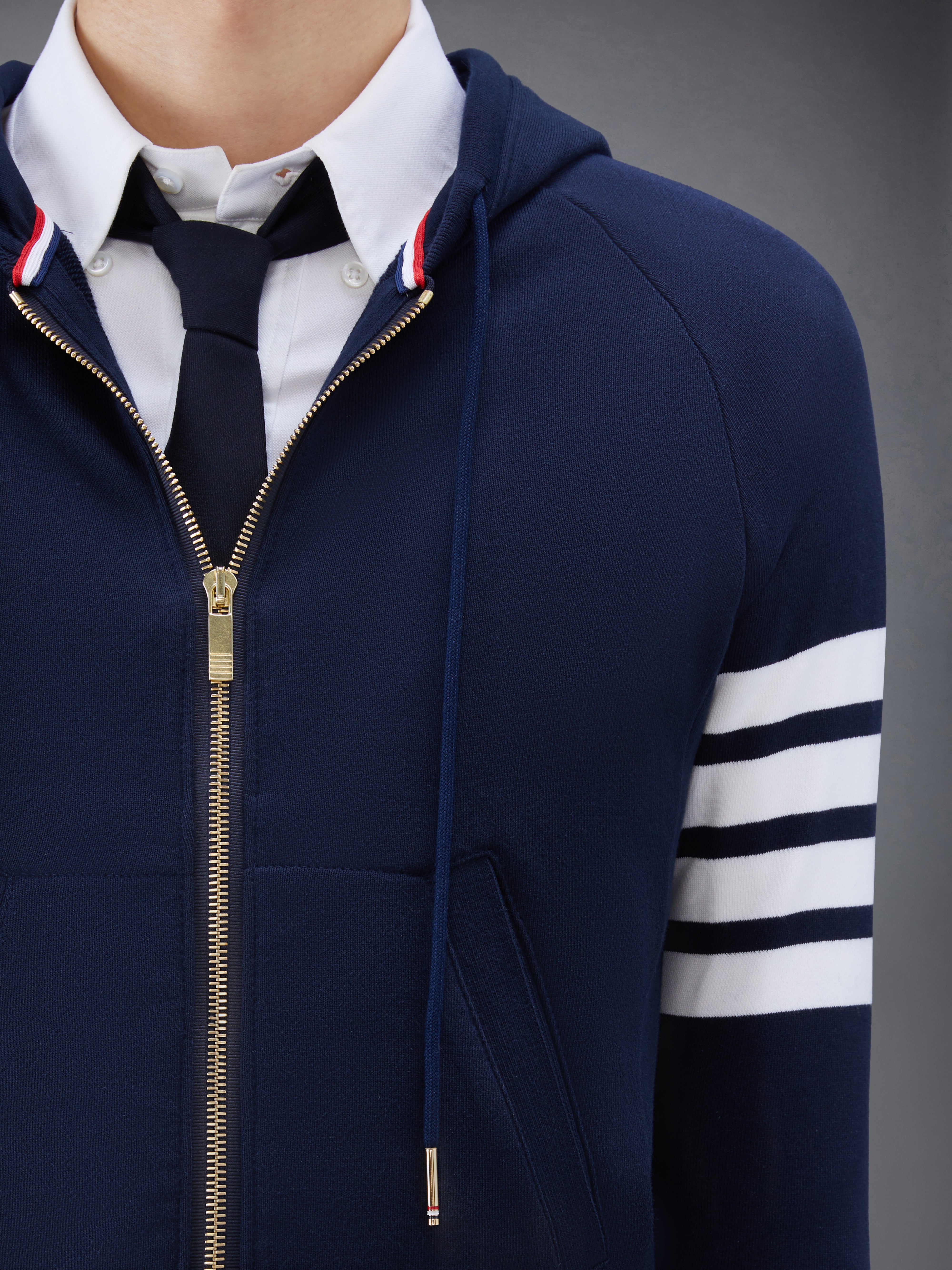 Classic Loopback 4 Bar Full Zip Hoodie | Thom Browne