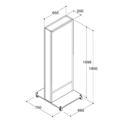 電飾スタンド看板】LED電飾スタンド看板 ADO-900NT-LED シルバー