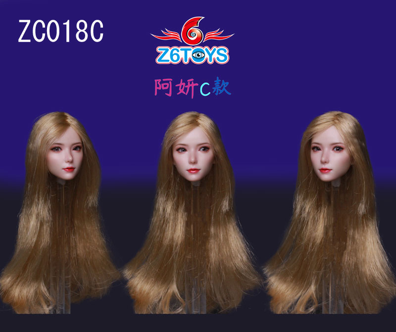 Z6TOYS】ZC018 A/B/C/D/E/F/G 1/6 Movable Eye Beauty Headsculpt アジア