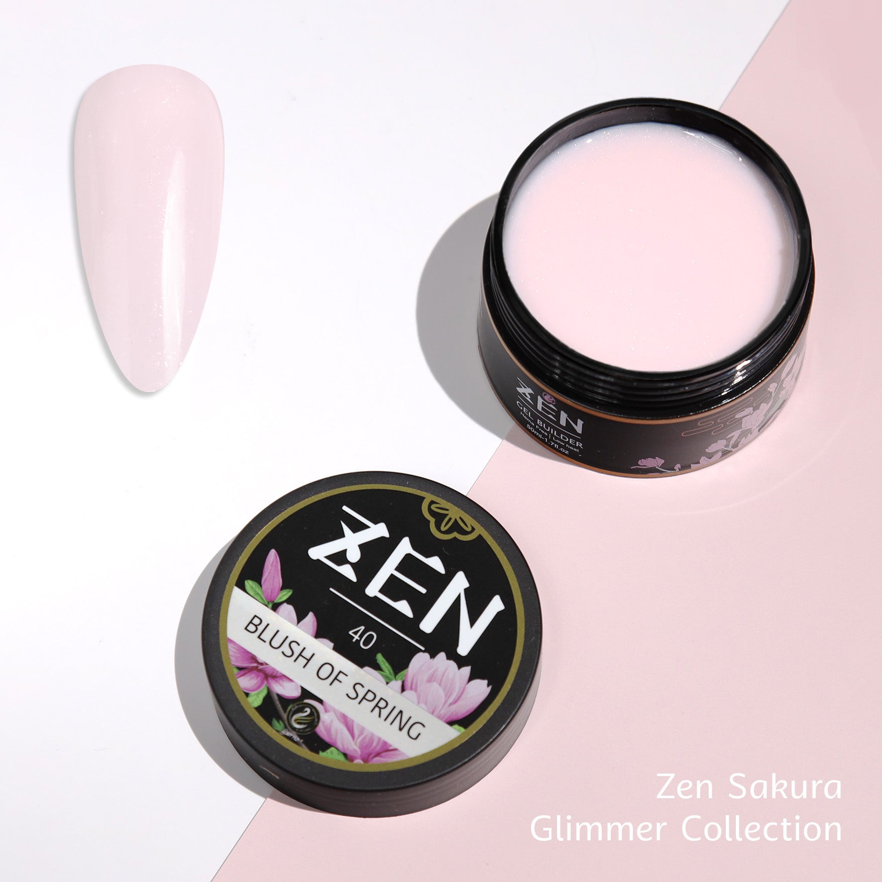 KaZEN | Builder Gel Sakura Glimmer Collection #37-#48 – Nailsjobs