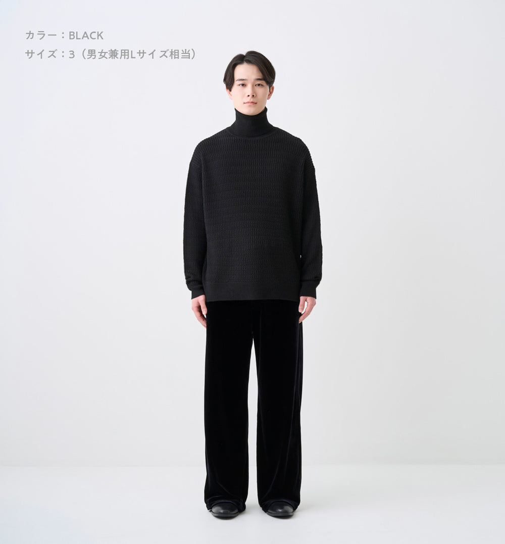 CABLE PATTERNED TURTLE NECK KNIT(受注予約受付終了) – ABYTS