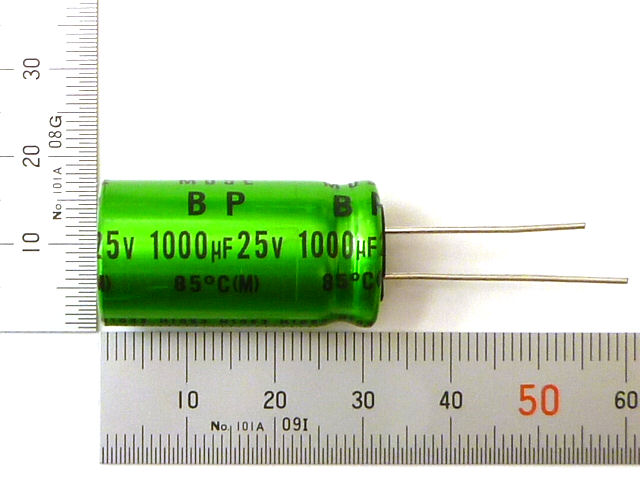 オーディオ用無極性電解コンデンサー1000μF25V85℃ ニチコンMUSE・ES