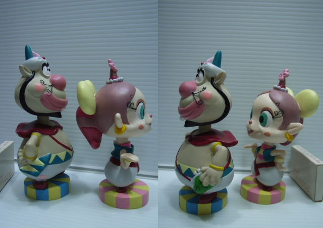 2体セット☆ハクション大魔王・アクビちゃん☆首ふり人形☆陶器製