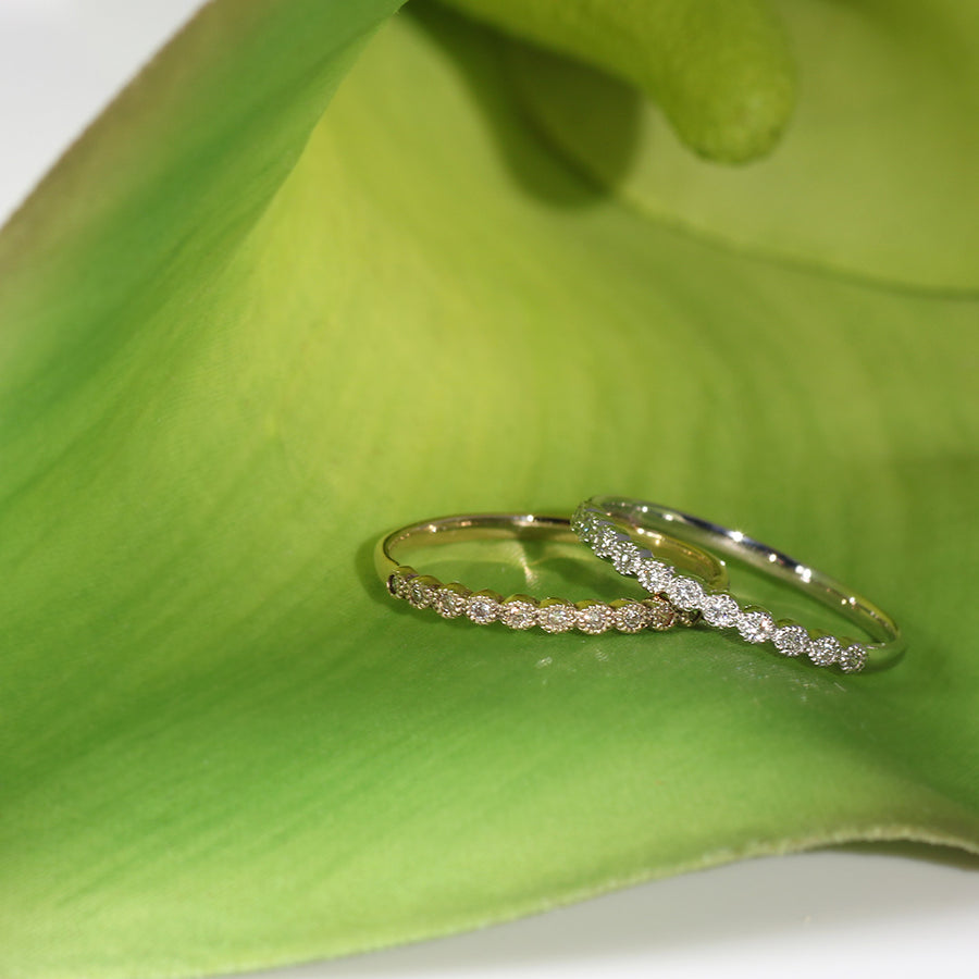 PT900 ダイヤモンド ミル エタニティ リング – anybelle