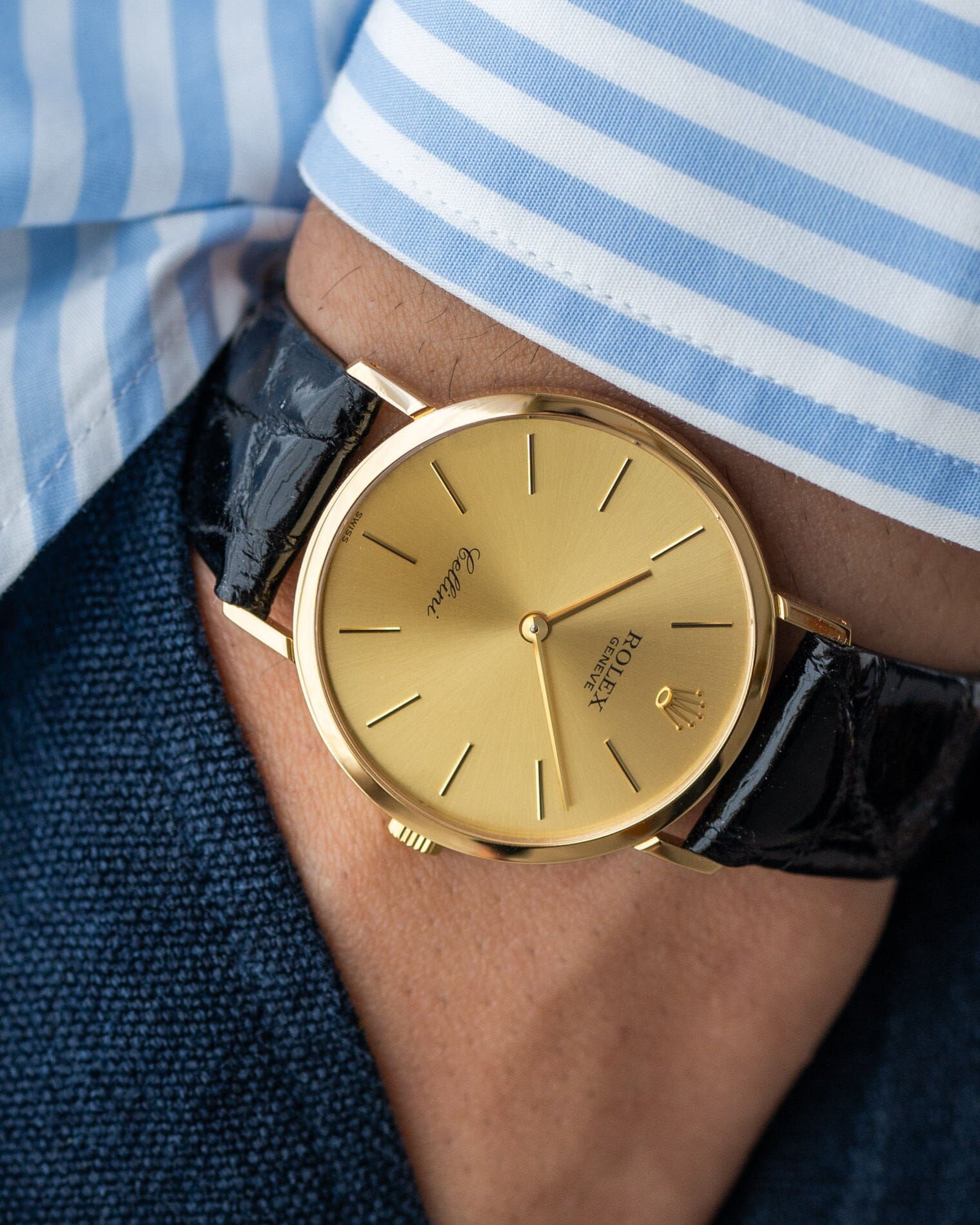 ロレックス チェリーニ 4112 YG シャンパンダイアル 国際サービス