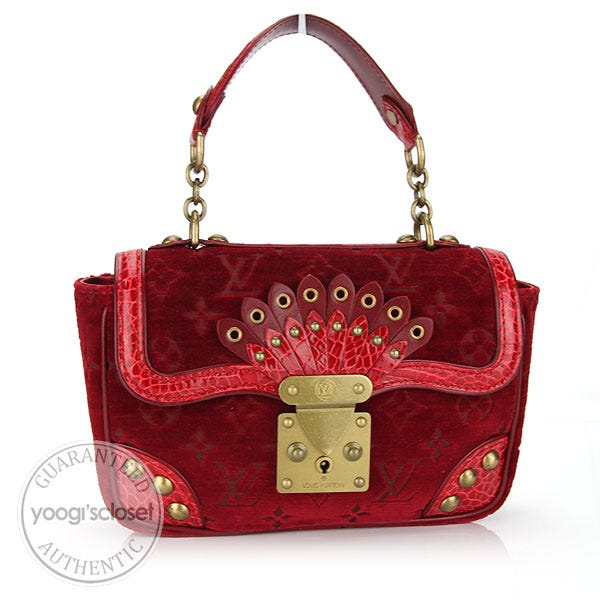 Louis Vuitton Limited Edition Red Monogram Velours Alligator