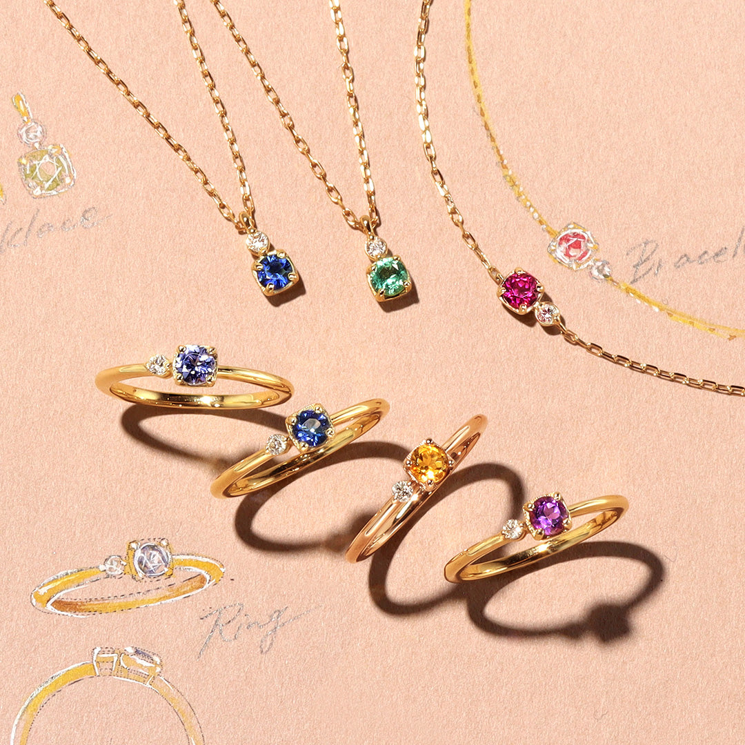 ロイヤルブルームーンストーン×ダイヤモンド×K10/K18/PTピンキーリング