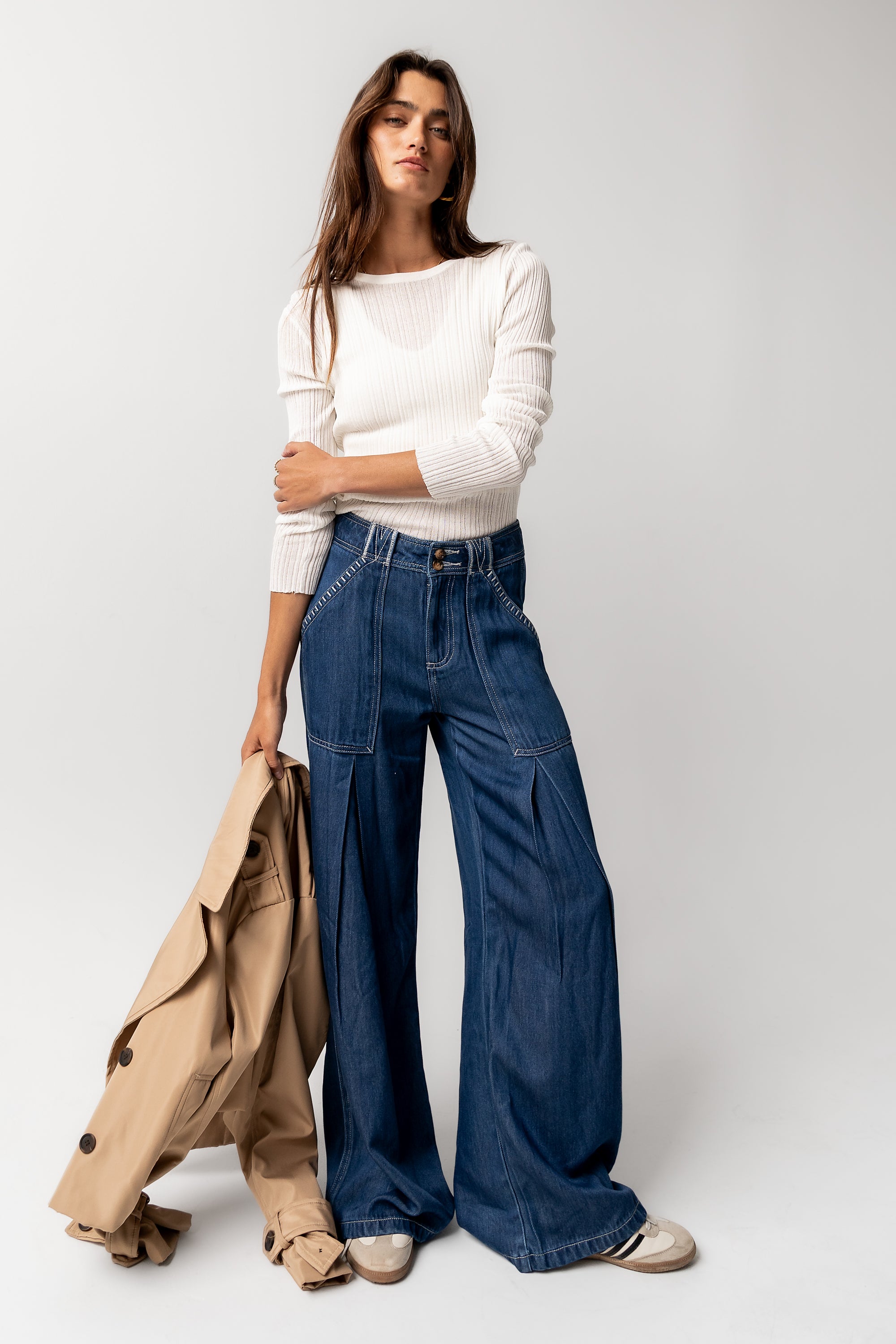 Zoey Pleated Baggy Jeans - FINAL SALE