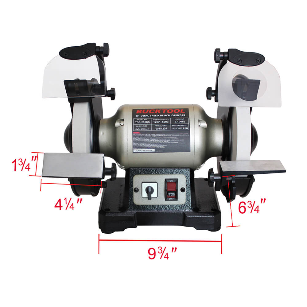 BUCKTOOL Bench Grinder | TDS-200DS 8-inch Bench Grinder