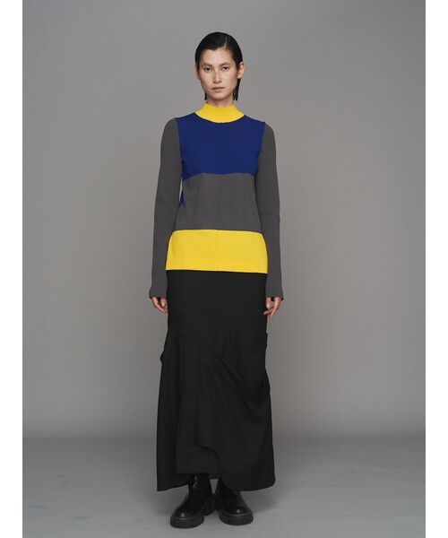 セール】COLOR BLOCK TURTLE KT TOP / カラーブロックタートルニット