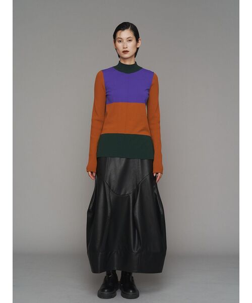 セール】COLOR BLOCK TURTLE KT TOP / カラーブロックタートルニット