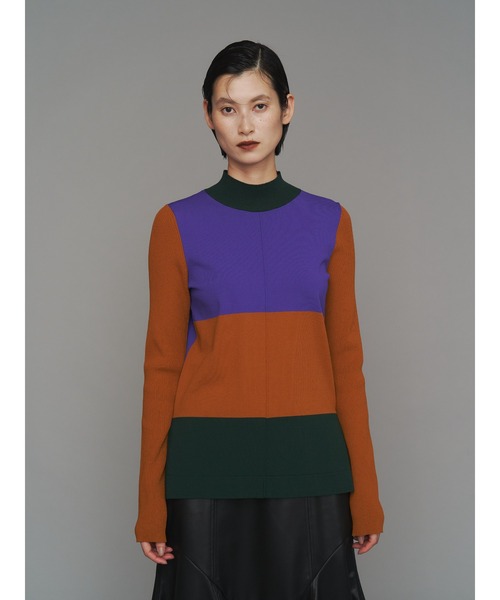 セール】COLOR BLOCK TURTLE KT TOP / カラーブロックタートルニット