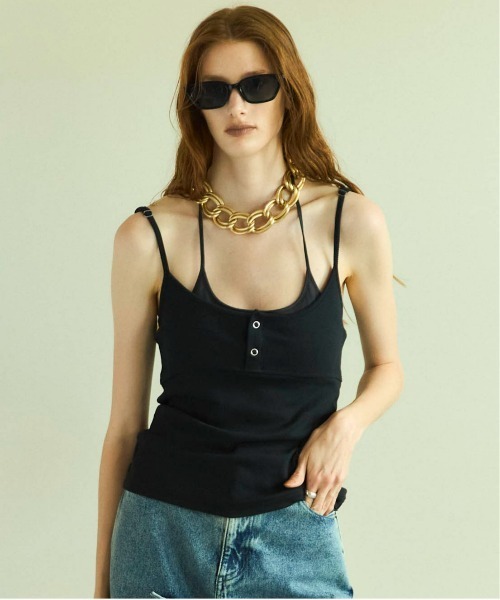 Henley Neck Layered Camisole/ヘンリーネックレイヤードキャミソール