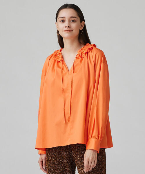 BALLSEY（ボールジィ）の「ハイカウントサテン フリルネックブラウス