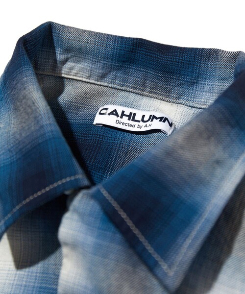 CAHLUMN/カウラム Magazine Pocket Open Collar Shirt(Ombre)/マガジン