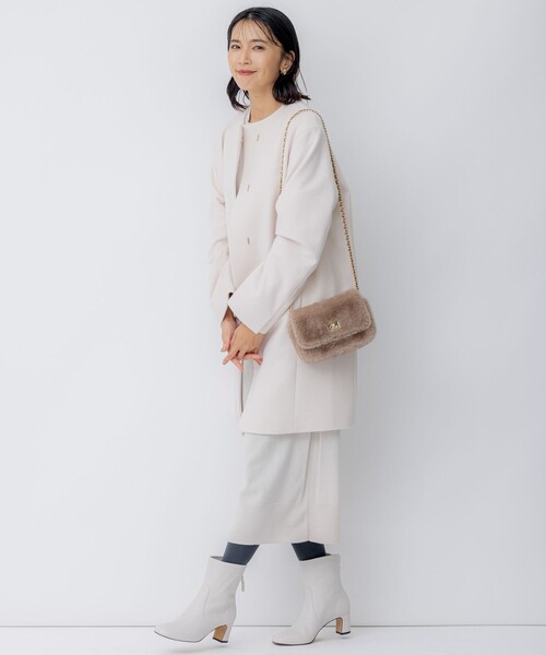 セール】ウールカシミヤビーバー ノーカラー コート（ノーカラーコート