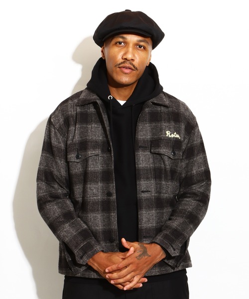 Ombre Check Shirt Jacket（ミリタリージャケット）｜ROTAR（ローター