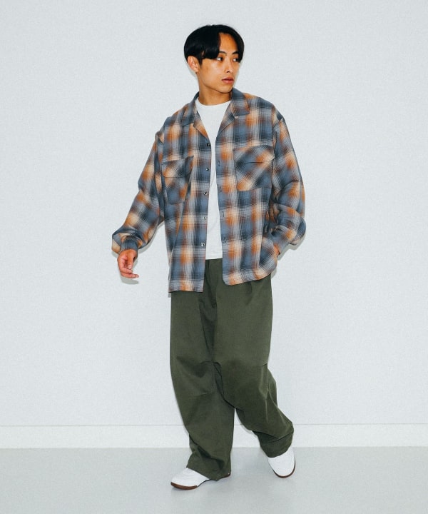 BEAMS（ビームス）オンブレチェック オープンカラー シャツ（シャツ