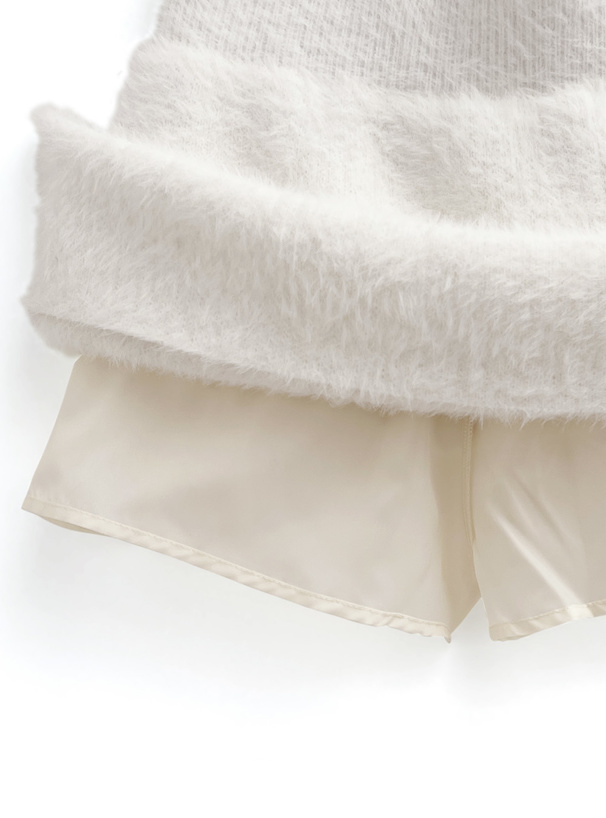 インパン裏地付きシャギーニットミニスカート[an1628] | レディース