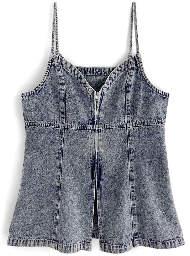 フロントジップデニムキャミソール[gn127] | レディースファッション