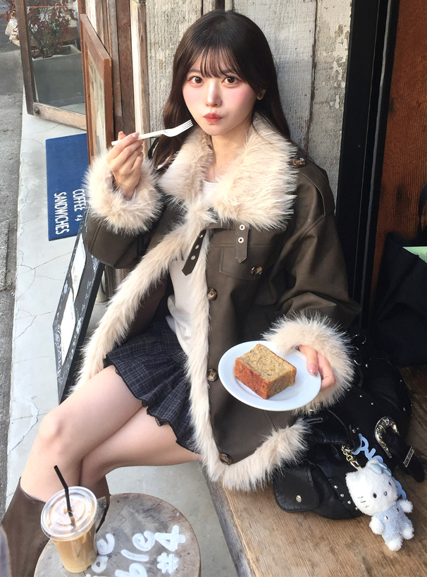 襟2Wayファーレザージャケット[gc321] | レディースファッション通販の