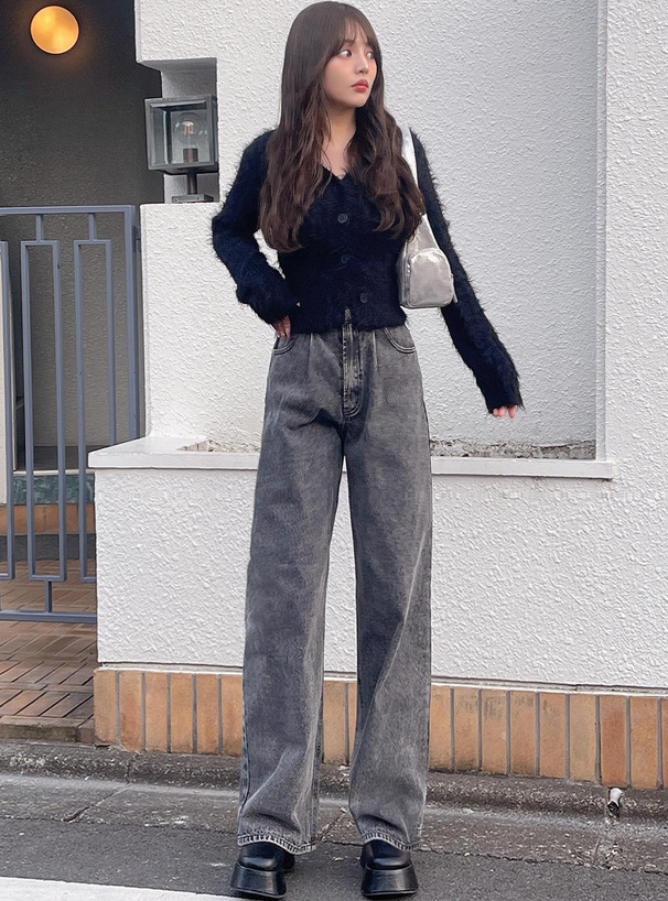 シャギーVネックニットカーディガン[lt65] | レディースファッション