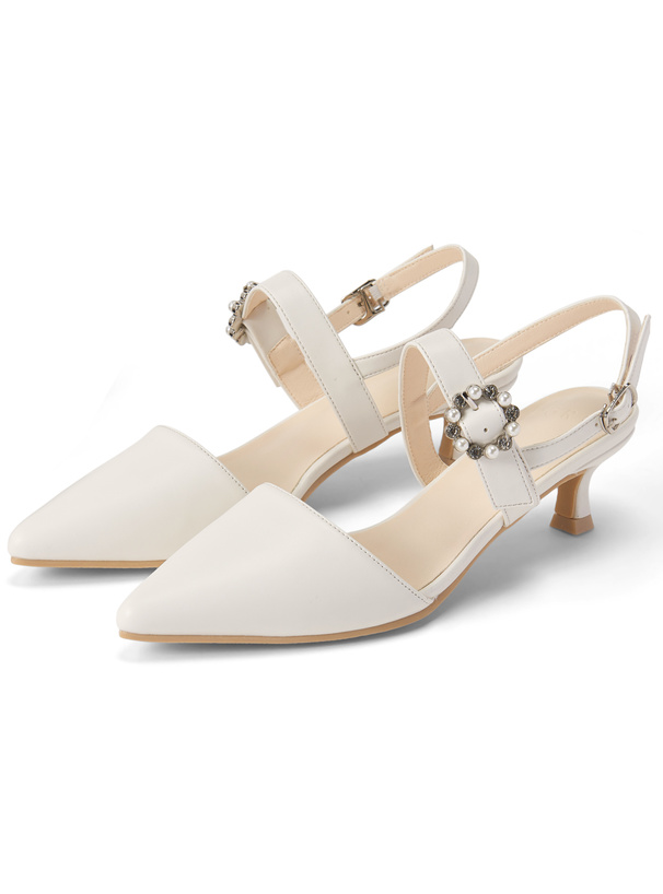 ポインテッドトゥパールビジューパンプス[zr1213] | レディース