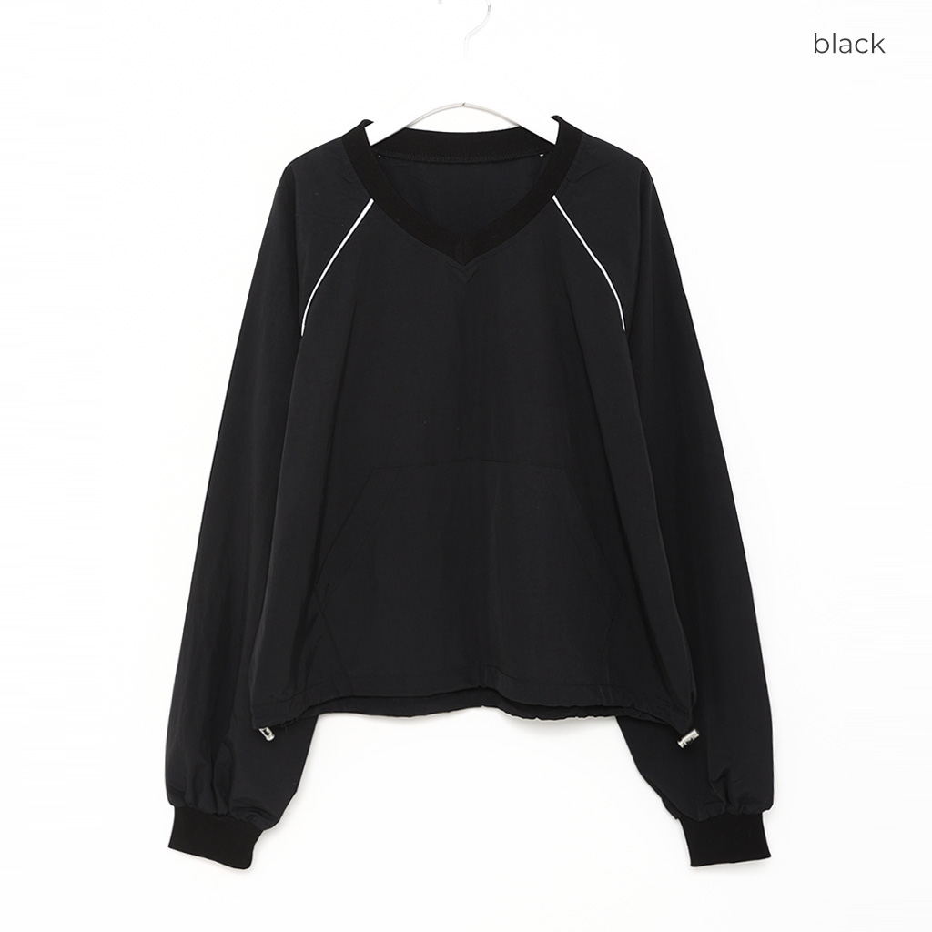 Vネックナイロンプルオーバー | ファッション通販サイト NUGU