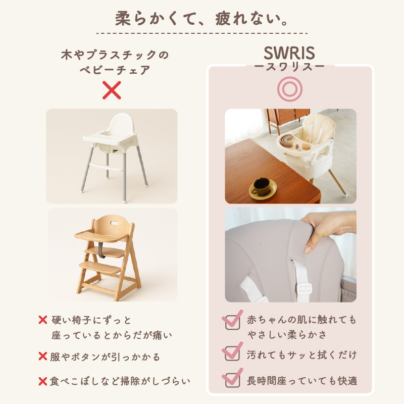 colulu 3in1ベビーチェア SWRIS（スワリス）｜ハイ＆ローチェア1台4役
