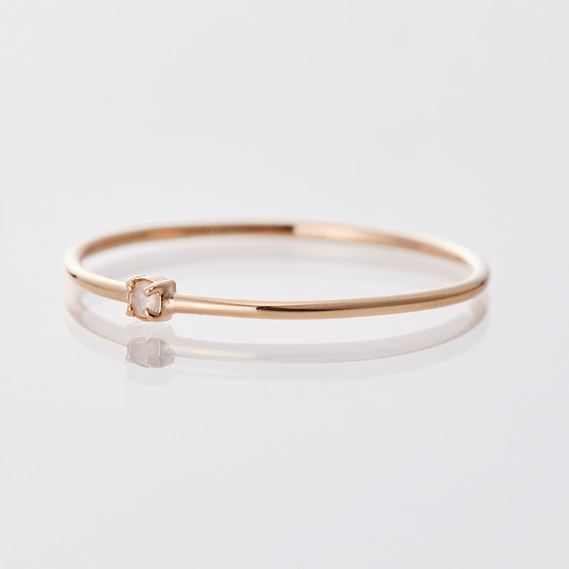 6月 誕生石】K10YG 1粒ムーンストーン誕生石リング / 誕生石ピンキー