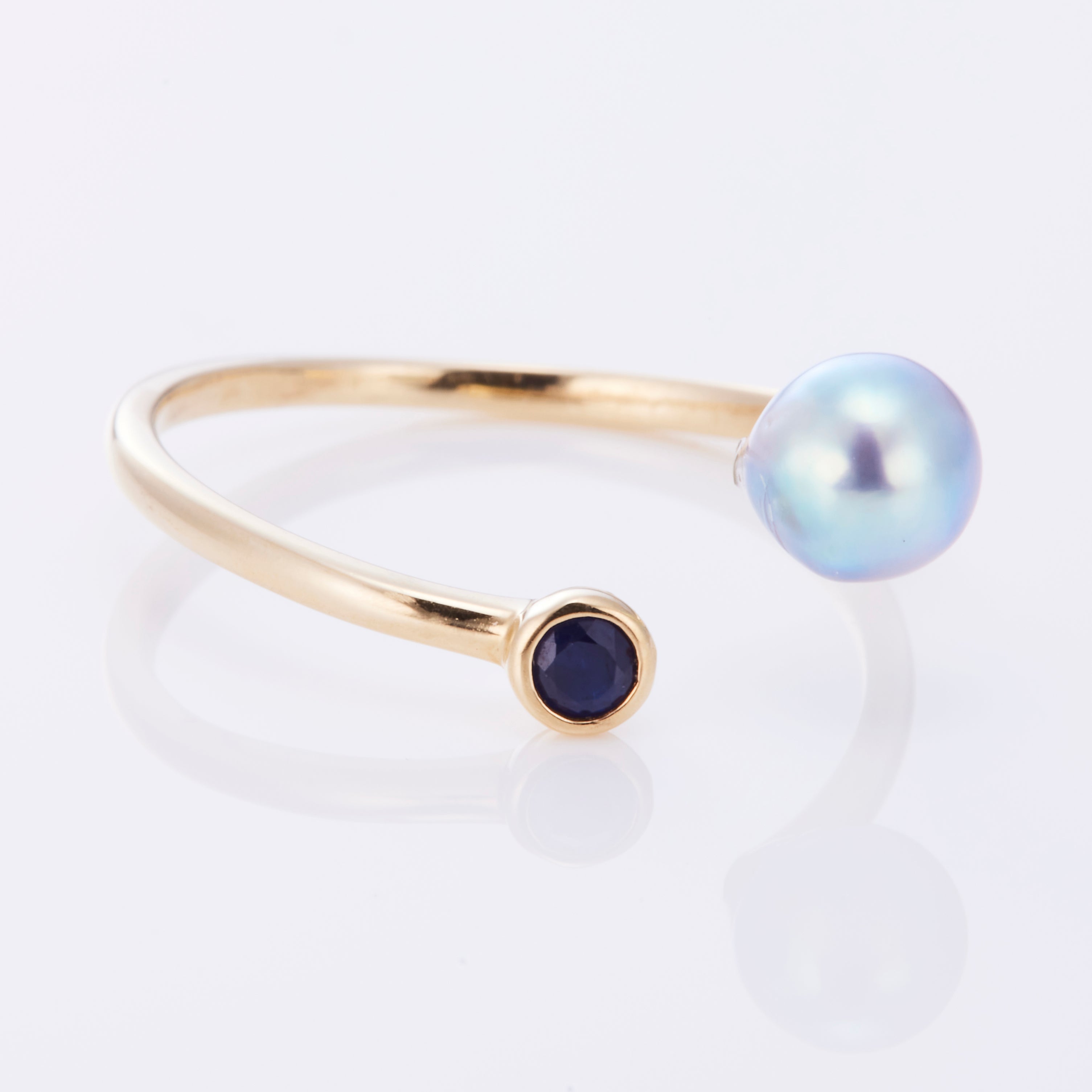 K10YG ブルーアコヤパール サファイア リング – COLETTE GIFT