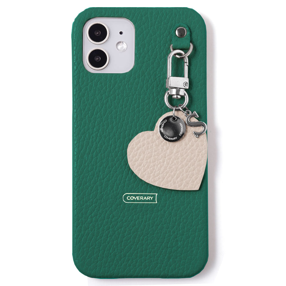 本革 32色 イタリアンシュリンクレザー モチーフイニシャルチャーム